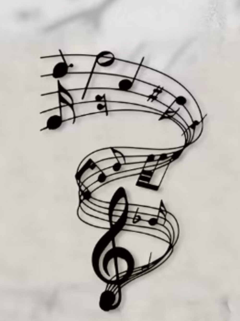Black Metal Musical Notes Wall Art